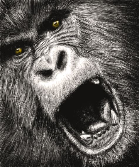 Startling Digital Illustrations Of Fierce Snarling Animals