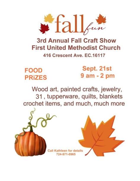 Fall Craft Show Planned At First United Methodist Church Ellwood City