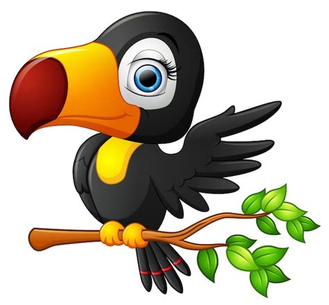 Cute Cartoon Toucan Bird Premium Vector
