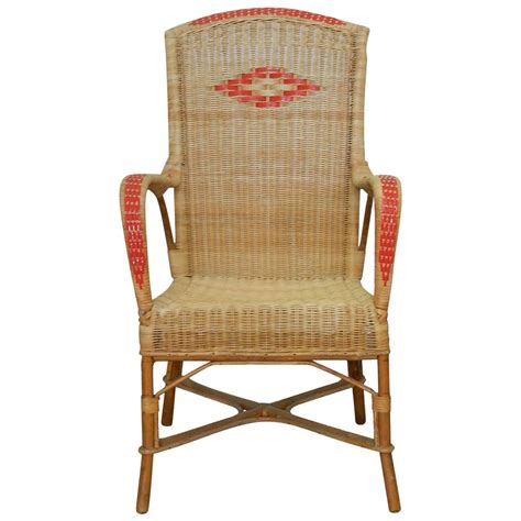 Fabulous boho chic woven rattan armchair / lounge chair great beachy boho style and character. Midcentury Rattan Armchair Woven Wicker Chair French ...
