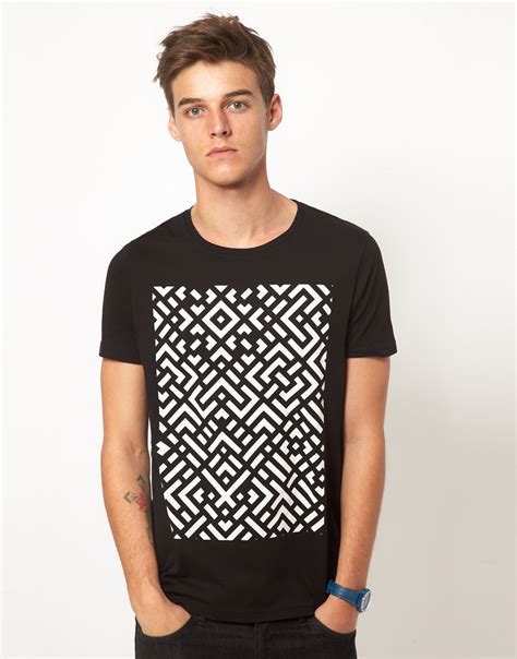 Lyst Asos T Shirt With Abstract Print In Black For Men