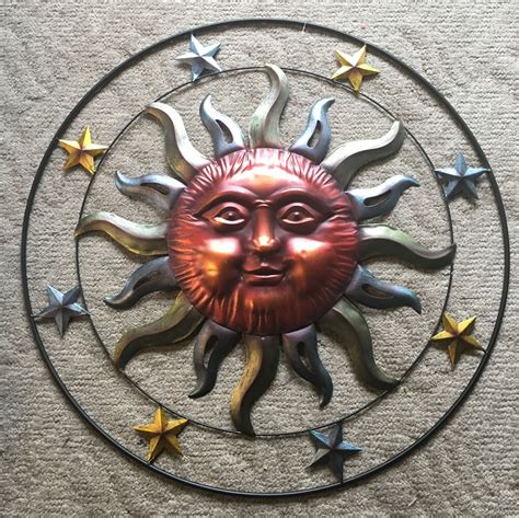 Large Colorful Sun Metal Sun Wall Art Sun Wall Decor Outdoor Wall Decor