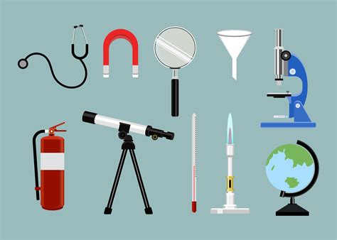 Collection Of Science Study Tools Set Illustration Download Free