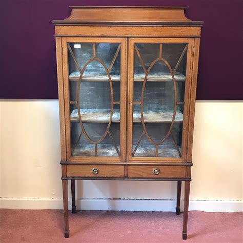 Edwardian Inlaid Walnut Display Cabinet Antique Cabinets Hemswell