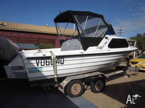 One cabin fishing design is the cabin centered on deck with enough room to walk around the cabin with cabin doors at the rear. Stebercraft half cabin for Sale in ABBOTSFORD, Queensland ...