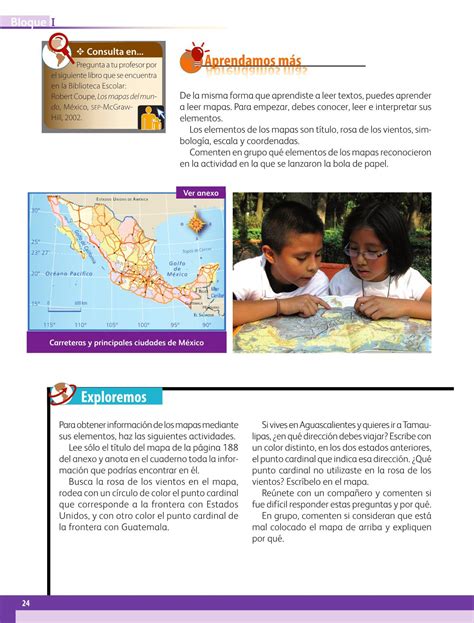 Libro forrado y en buen estado, sin anotaciones de ningún tipo y ejercicios sin resolver. Geografía Cuarto grado 2016-2017 - Online - Página 23 de 201 - Libros de Texto Online