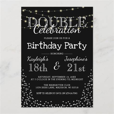 elegant double celebration birthday party invitation artofit