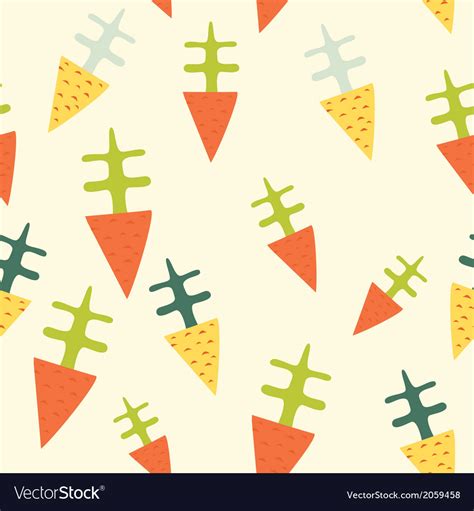 Seamless Pattern With Stylized Carrot Royalty Free Vector