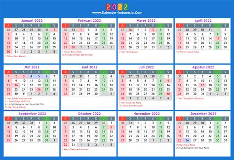 Kalender 2022 Indonesia Lengkap Dengan Hari Libur Nasional Yuk Simak