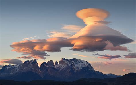 Lenticular Clouds Over Torres Del Paine Chile Clouds Nature