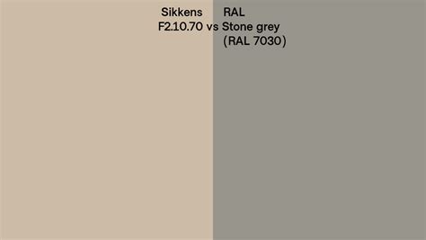 Sikkens F2 10 70 Vs RAL Stone Grey RAL 7030 Side By Side Comparison