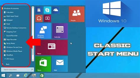 Whats New In Classic Start Menu Of Microsoft Windows 10 Tutorial Youtube