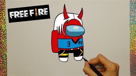 CÓmo Dibujar Among Us Con Skin De Free Fire How To Draw Among Us With