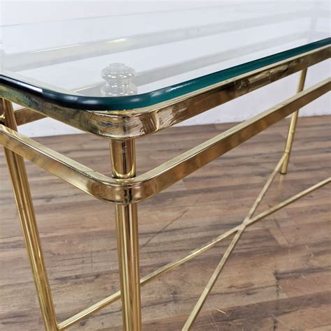 Glass Top Metal Console Table Aptdeco