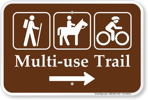 Multi Use Trail Right Arrow Campground Sign Sku K2 4423 R