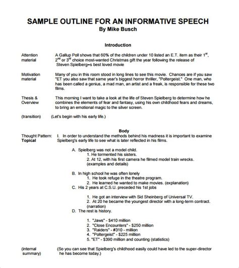 Free 12 Sample Informative Speech In Pdf Ms Word