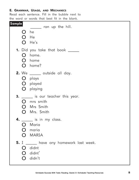Diagnostic placement test student pages. Printable Grammar Worksheets Grade 7 - Learning How to Read