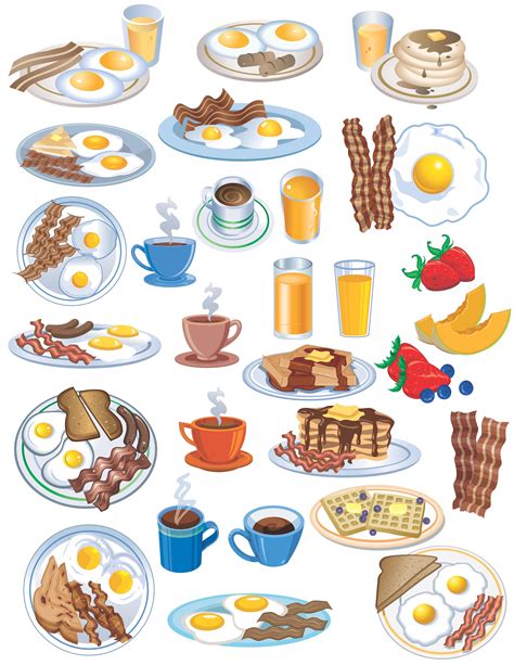Eps Svg Breakfast Clipart Breakfast Cartoon Art Png Hand Drawn