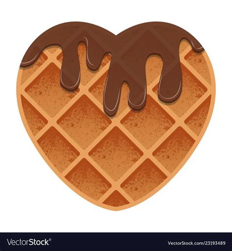 Valentines Day Heart Shaped Waffles With Vector Image In 2021 Waffles