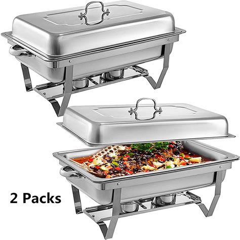 Nutrichef portable 3 pot electric hot plate buffet warmer chafing serving dish with clear lids for restaurants, hotels, and parties (2 pack) nutrichef. 1/2/3 Pcs Stainless Steel Chafing Dish Buffet Stoves Food ...