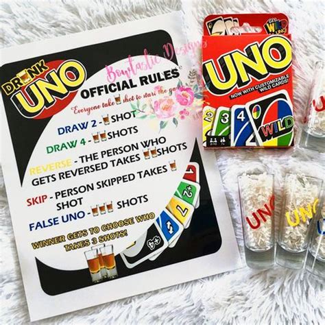 The goal of drunk uno is to be the first person to play the very last card in your hand. You Can Get a Drunk Version of the UNO Game, and the Rules Will Have You Taking Shots