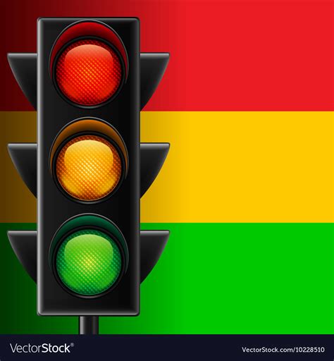 Traffic Light On Striped Background Royalty Free Vector