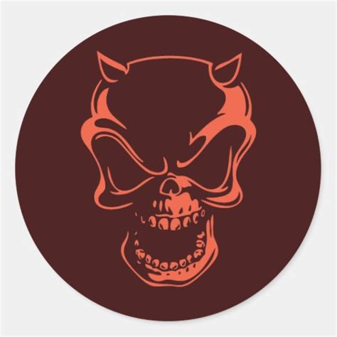 Dark Red Demon Skull Classic Round Sticker Zazzle