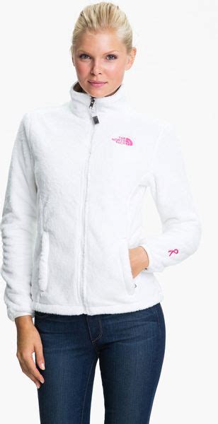 The North Face Osito Pink Ribbon Fleece Jacket In White Lyst