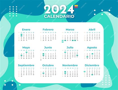 Eps 2024 Calendario Colombia Con Plantilla De Días Festivos En Español