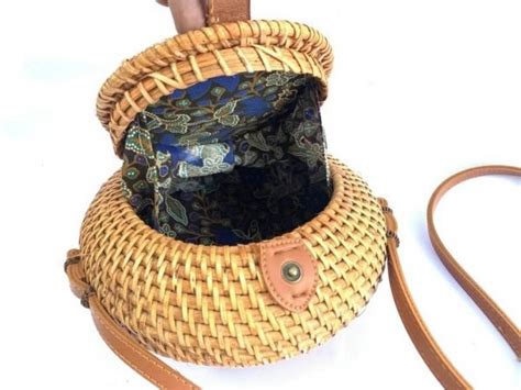 Rattan Purse Handmade Rattan Tote Sling Bag Fiber Art Handbag