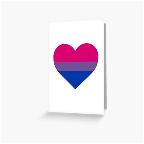 Bisexual Pride Flag Heart Shape Greeting Card For Sale By Seren0 Redbubble