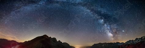 The Milky Way Arch Starry Sky On The Alps Massif Stock Photo 1030288