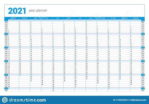 Free Yearly Calendar Planner 2021 Calendar Printables Free Templates