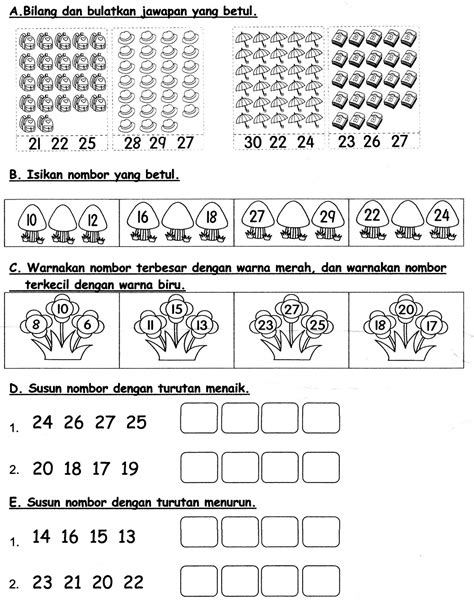 Image Result For Latihan Budak Tadika Preschool Math Math Activities