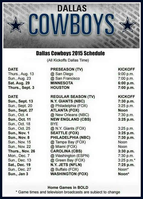 Print Dallas Cowboys Schedule 2024 Seahawks 2024 Schedule