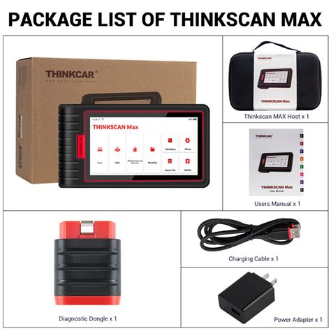 thinkcar thinkscan max ferramentas de diagnóstico automotivo completo sistema obd2 scanner dpf