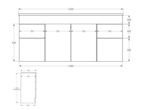 Espire 1215mm Wall Hung Vanity Unit Single Bowl 2 Door 4 Drawers Wave Top From Reece