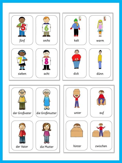 German Flash Cards Basic Vocabulary Learn German German Language