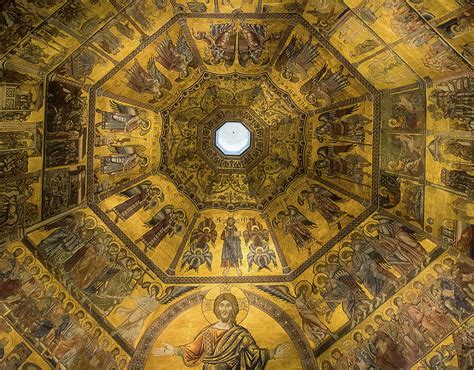 Mosaic Ceiling Of The Baptistry In Florence Italy Photograph By Roelof