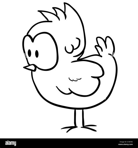 Simple Black And White Chicken Cartoon Stock Vector Image Art Alamy