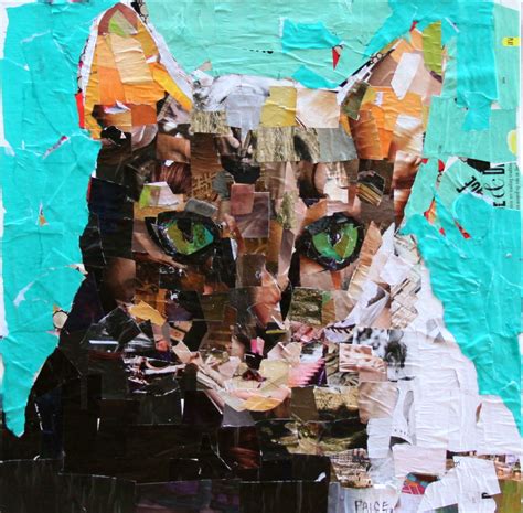 Cat Collage On Canvas 24 X 24 2013 Cat Collage Cat Art Pet