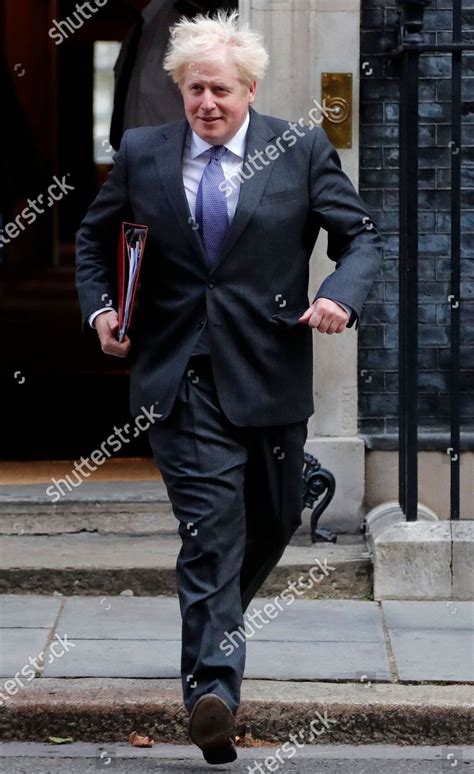 Britains Prime Minister Boris Johnson Walks Editorial Stock Photo