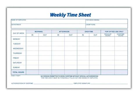 21 Free Time Sheet Template Word Excel Formats