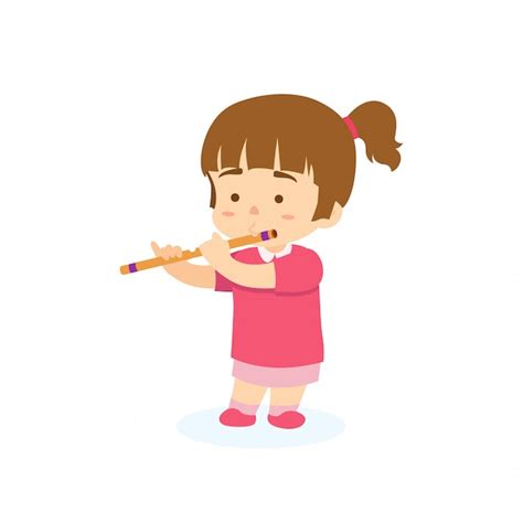 Premium Vector Girl Playing Flute