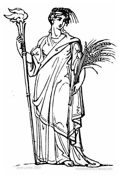 Roman Coloring Ceres Reigns Goddess Gods Demeter