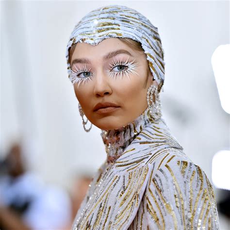gigi hadid s white eyelashes at the met gala most creative colourful makeup looks of 2019
