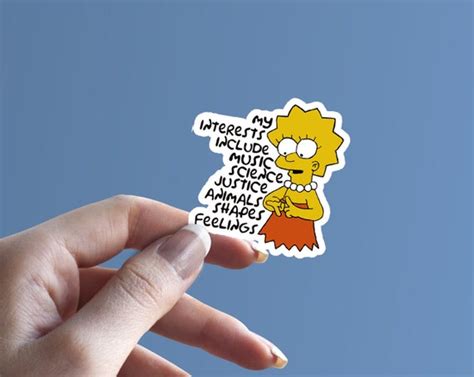 The Simpsons Sticker Lisa Simpson Vinyl Sticker Mis Etsy México