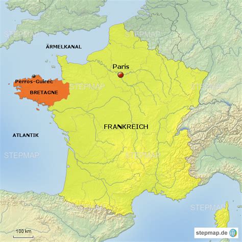 Stepmap Frankreich Mit Bretagne Landkarte Für Frankreich