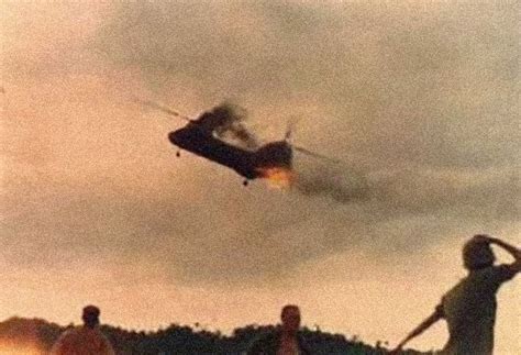 A Marine Corps Helicopter Hit By Anti Aircraft Fire In Vietnam On July