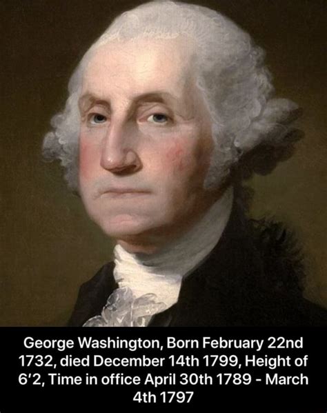 George Washington Born February 22nd 1732 Died December 14th 1799